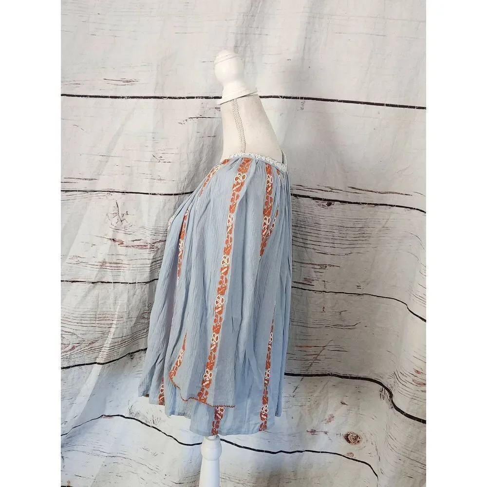 Tory Burch Alexandria Embroidered and Beaded Boho Pleasant‎ Blouse Size 2